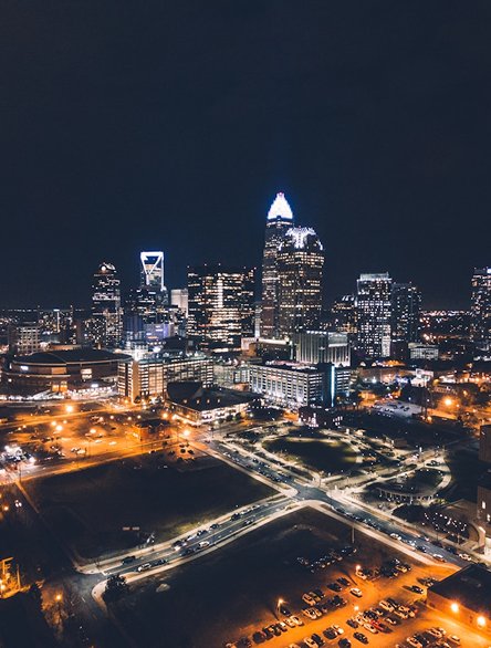 Charlotte skyline at night